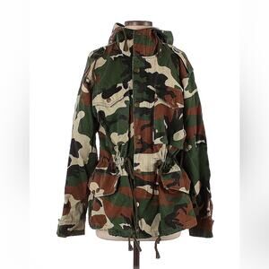 Thirty 6 Point 5 utility camo army military jean jacket, size small